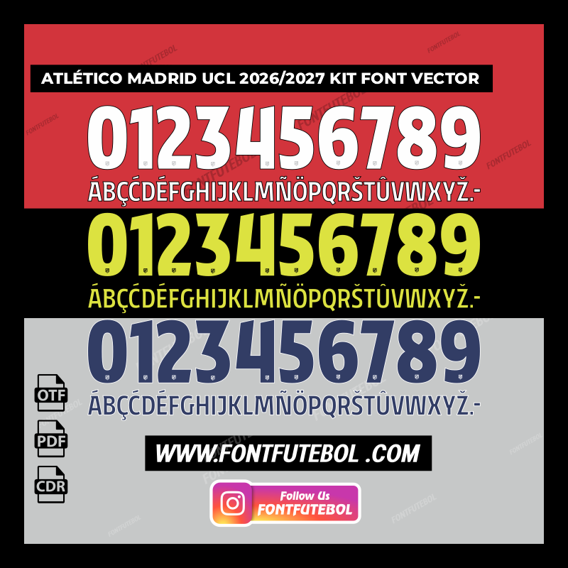 ATLÉTICO MADRID UCL 2026/2027 KIT FONT VECTOR