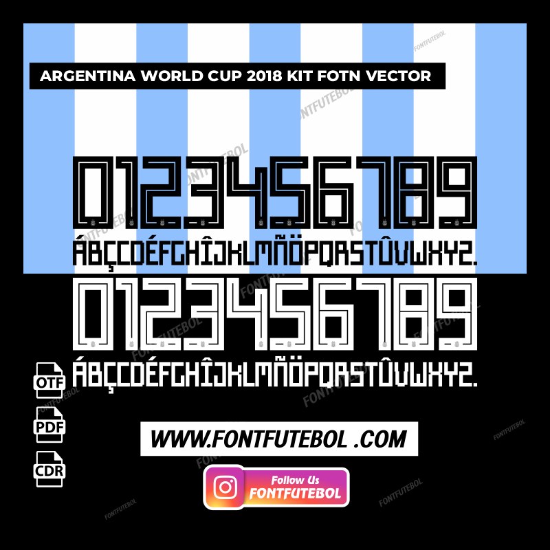 ARGENTINA WORLD CUP 2018 KIT FONT