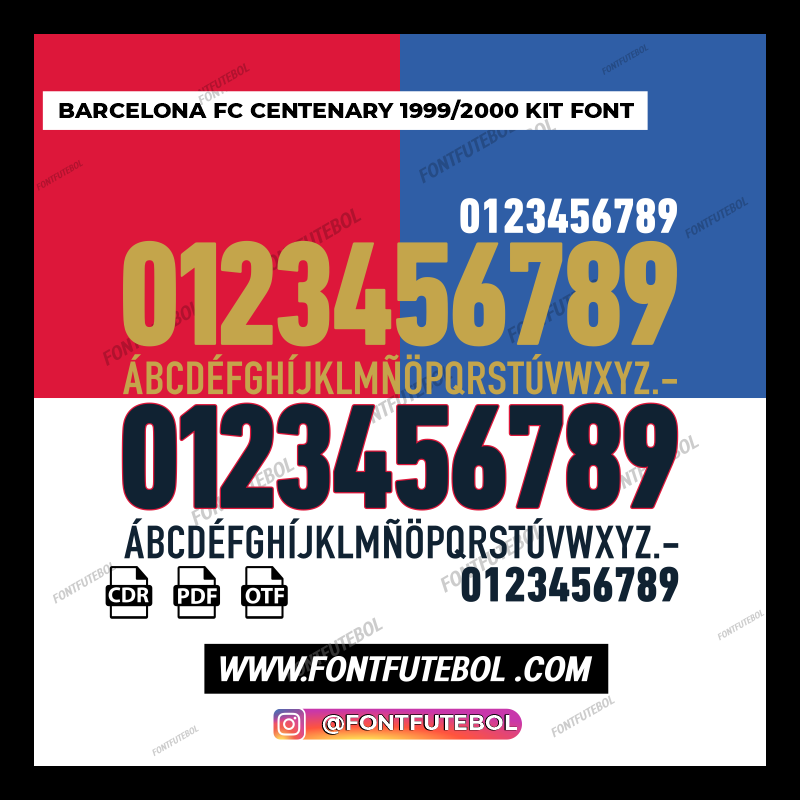 BARCELONA FC CENTENARY 1999/200 FONT KIT