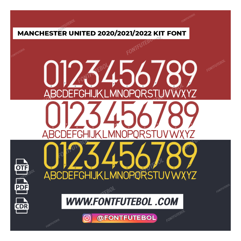MANCHESTER UNITED 2020/2021/2022 KIT FONT