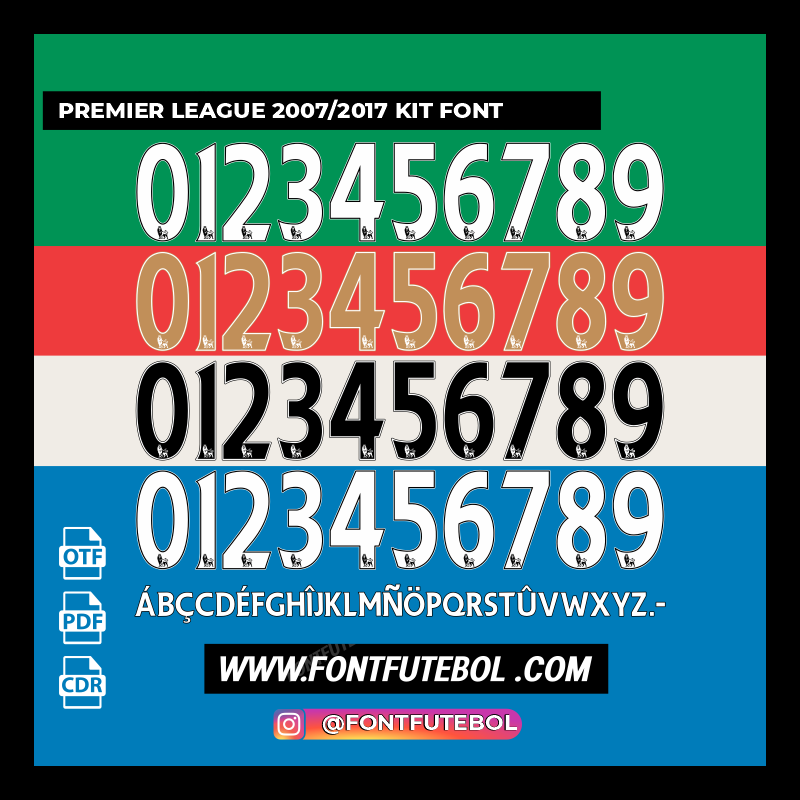 PREMIER LEAGUE 2007-2017 KIT FONT