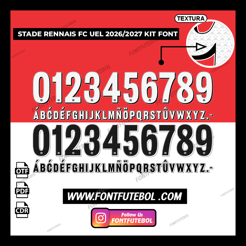STADE RENNAIS FC EUROPA LEAGUE 2026/2027 KIT FONT VECTOR