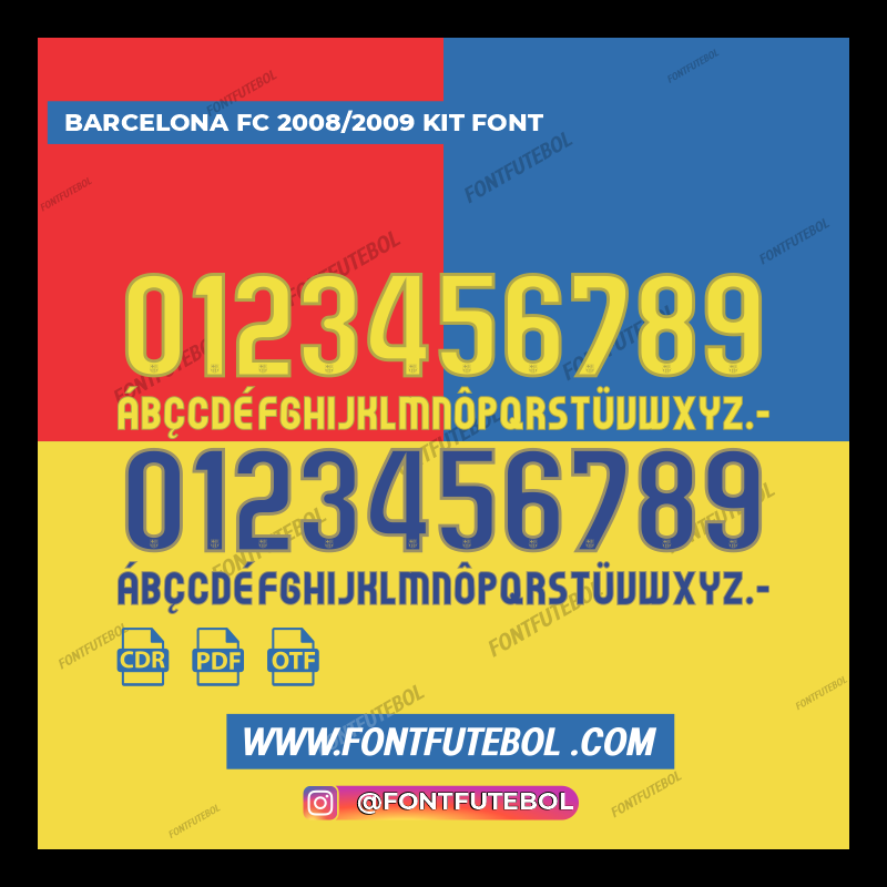 BARCELONA FC 2008/2009 KIT FONT