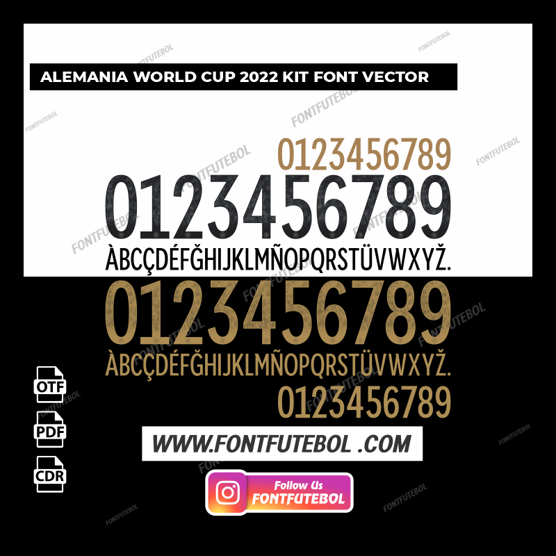 ALEMANIA WORLD CUP 2022 KIT FONT VECTOR