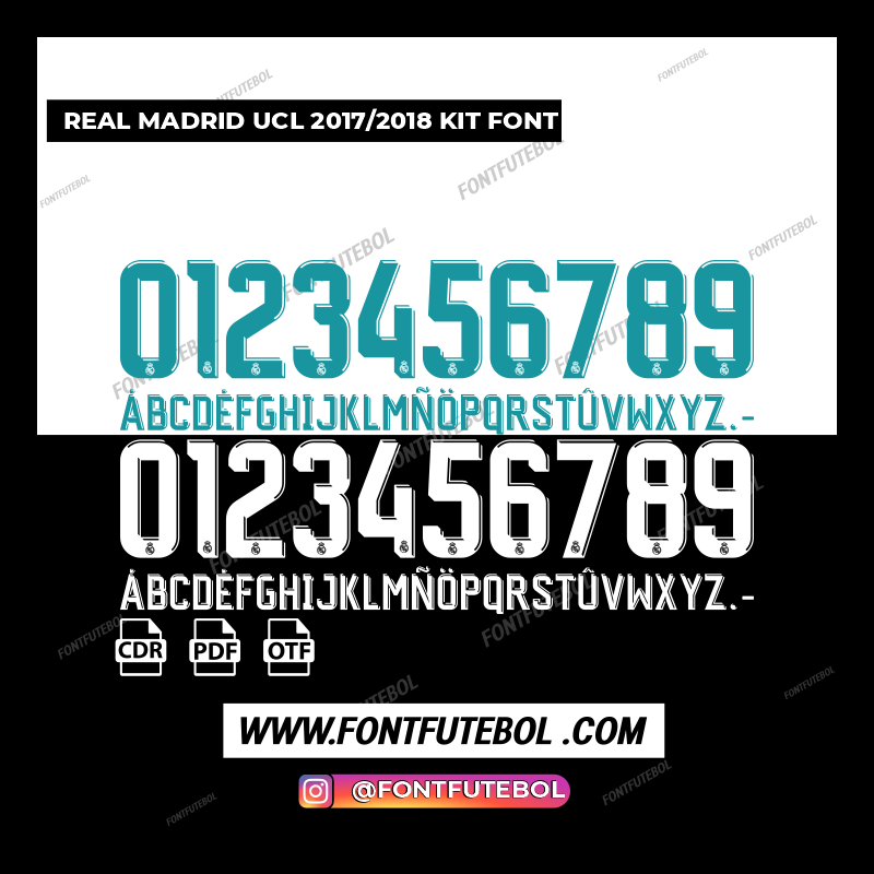 REAL MADRID UCL 2017/2018 KIT FONT