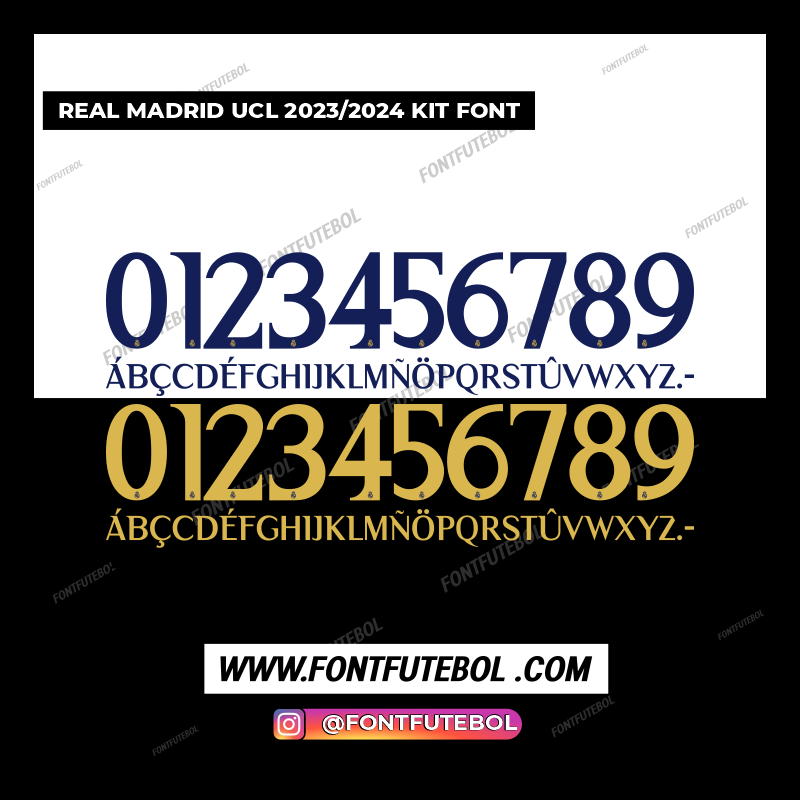 REAL MADRID UCL 2023/2024 FONT KIT