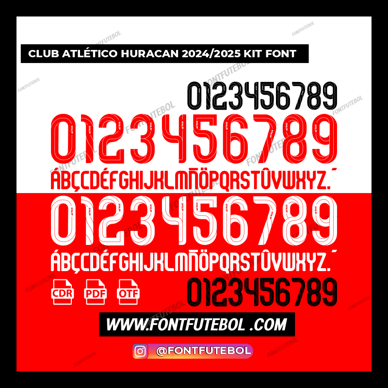 CLUB ATLÉTICO HURACAN 2024/2025 KIT FONT