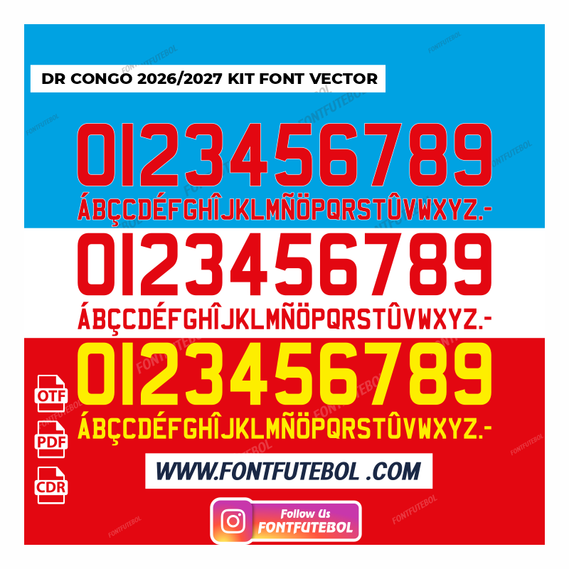REPÚBLICA DEMOCRÁTICA DEL CONGO 2026/2027 KIT FONT VECTOR