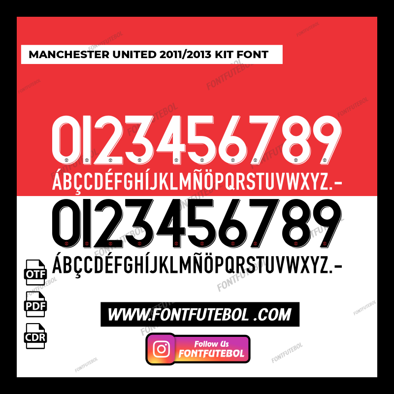 MANCHESTER UNITED 2011/2013 KIT FONT