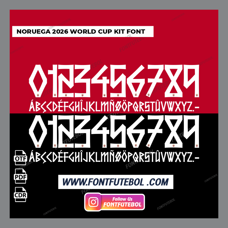 NORUEGA 2026 WORLD CUP KIT FONT