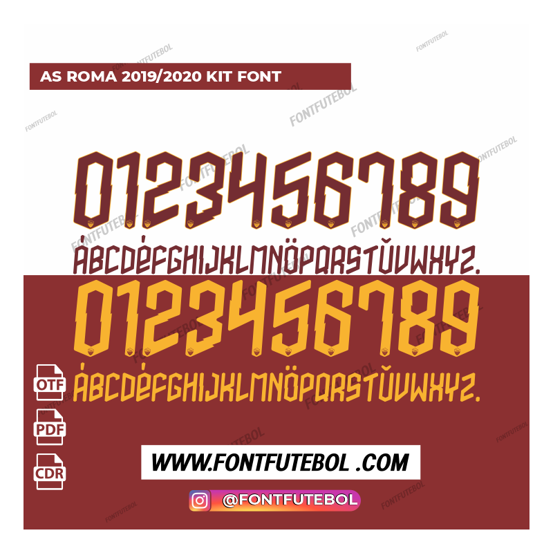 AS ROMA 2019/2020 KIT FONT – FONTFUTEBOL