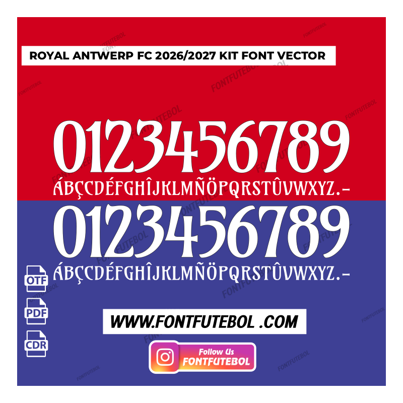 ROYAL ANTWERP FC 2026/2027 KIT FONT VECTOR