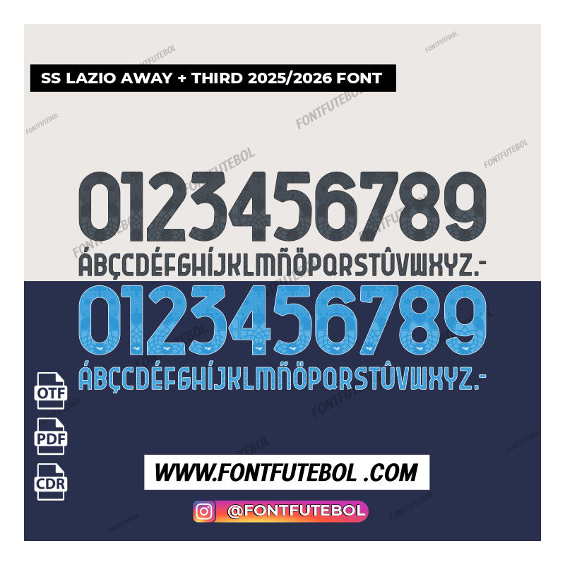 SS LAZIO AWAY / THIRD 2025/2026 KIT FONT