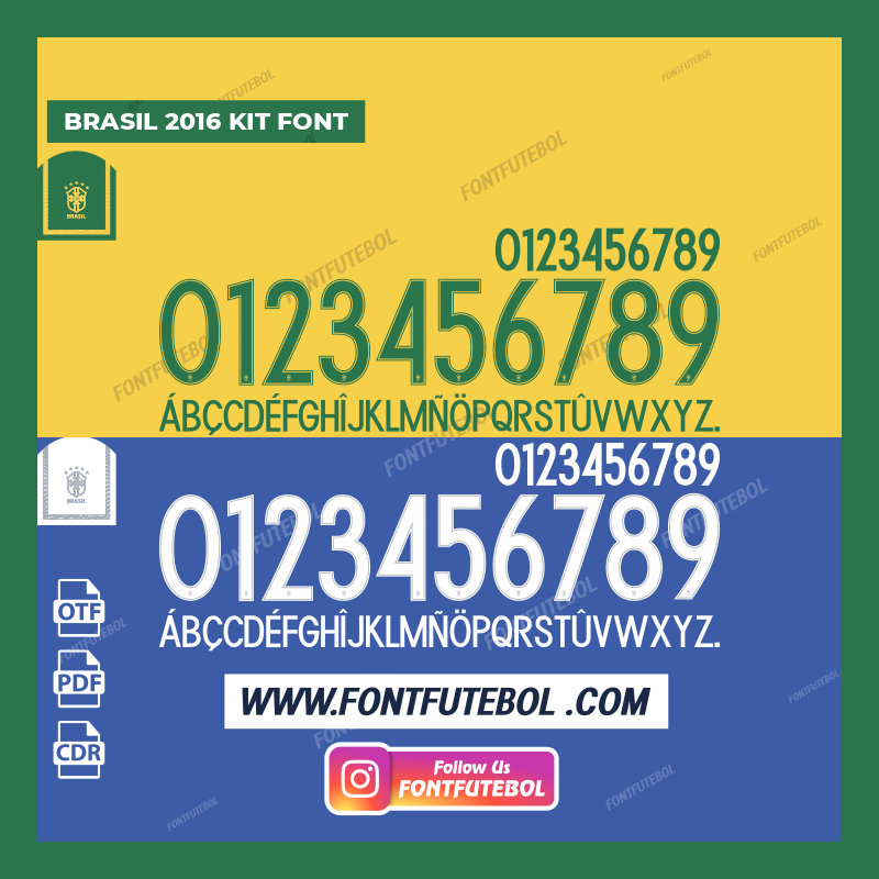 BRAZIL COPA AMÉRICA CENTENARIO 2016 KIT FONT VECTOR
