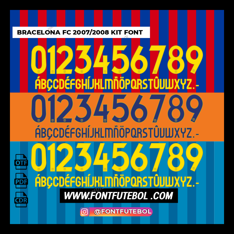 BARCELONA FC 2007/2008 KIT FONT
