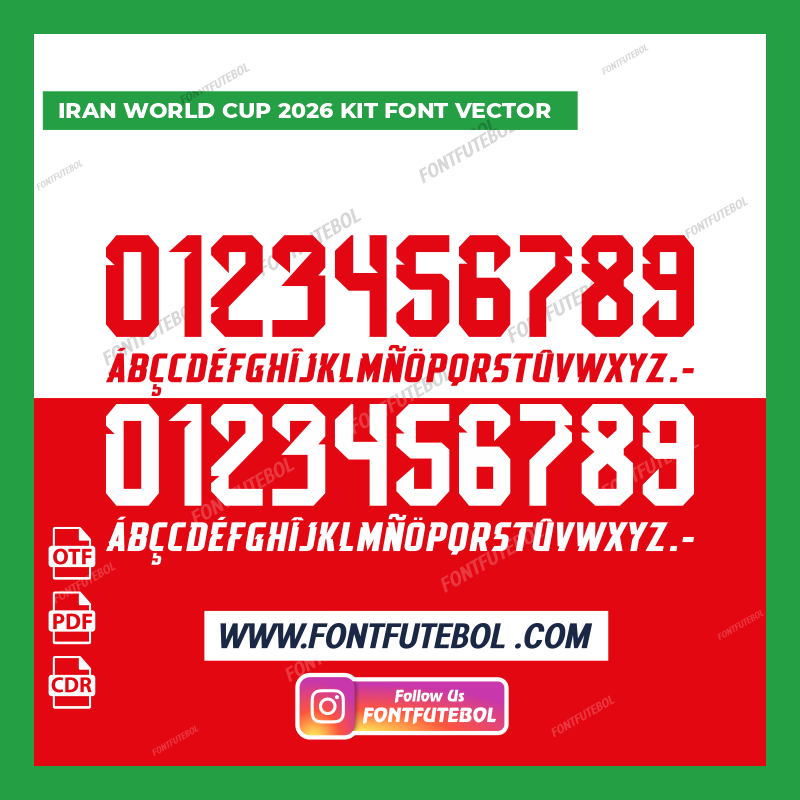 IRAN WORLD CUP 2026 FONT VECTOR