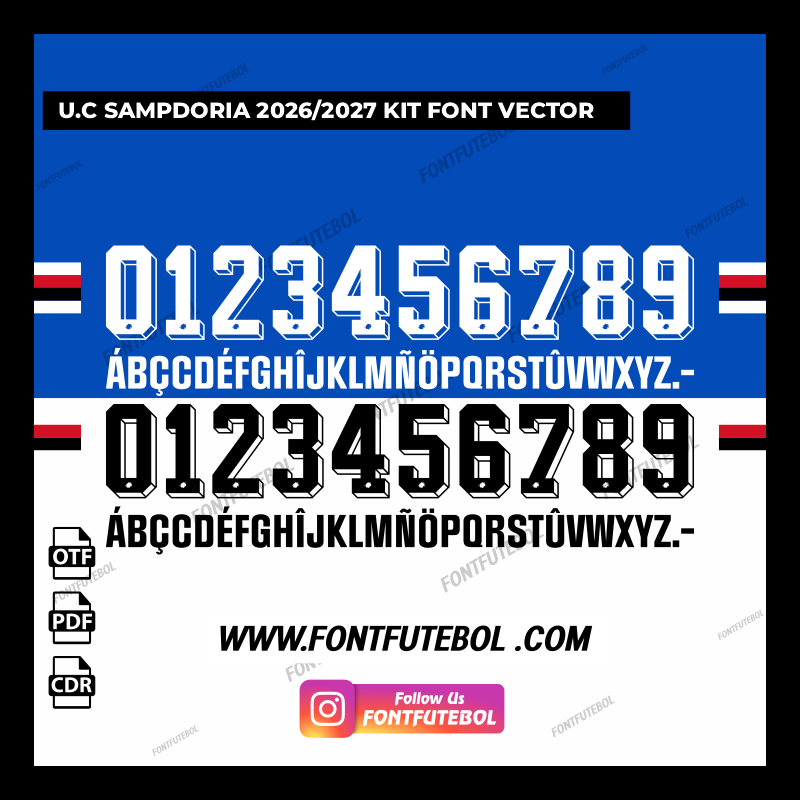 U.C SAMPDORIA 2026/2027 KIT FONT VECTOR