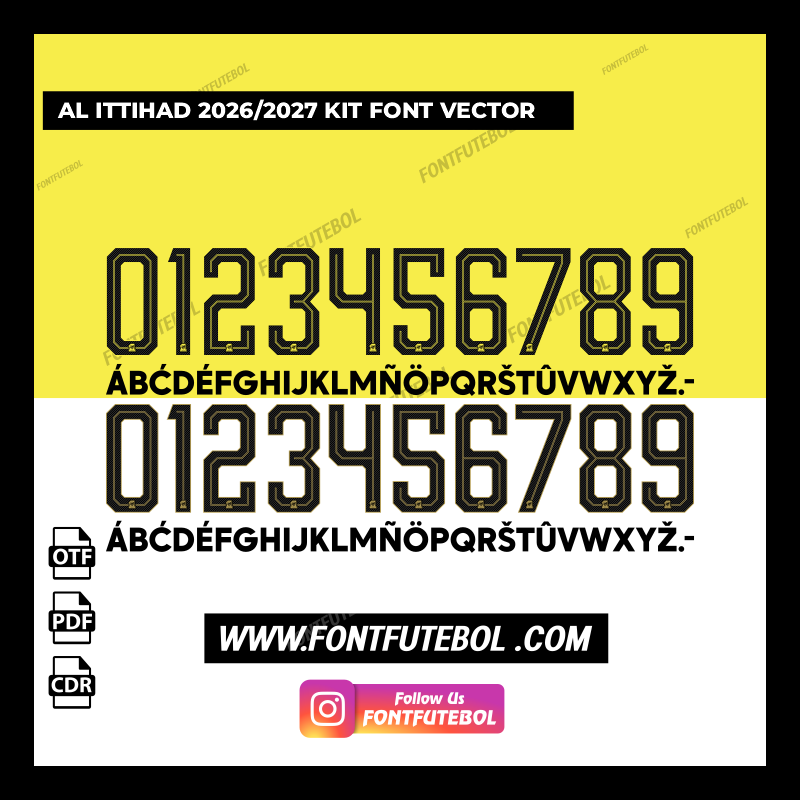 AL ITTIHAD 2026/2027 KIT FONT VECTOR