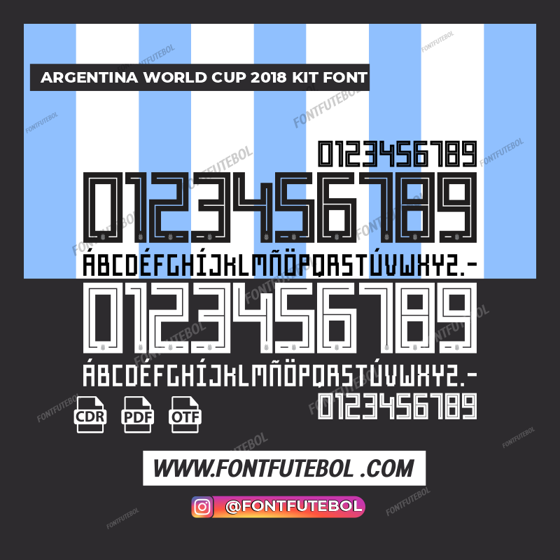 ARGENTINA WORLD CUP 2018 KIT FONT