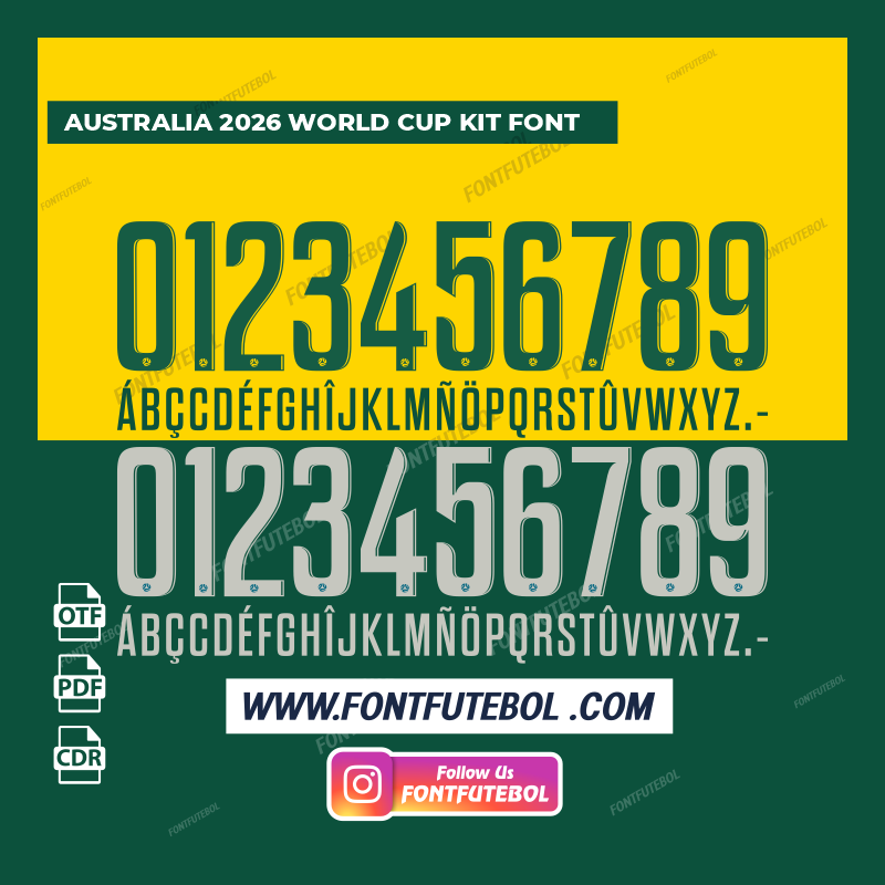 AUSTRALIA 2026 WORLD CUP KIT FONT