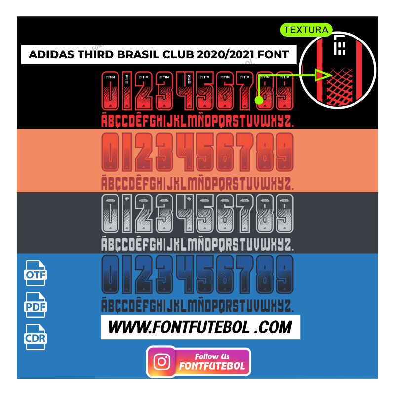 ADIDAS THIRD BRASIL CLUB 2020/2021 KIT FONT VECTOR