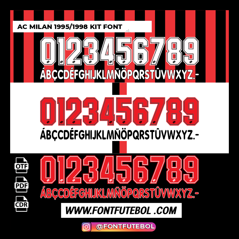 AC MILAN 1995/1998 KIT FONT – FONTFUTEBOL
