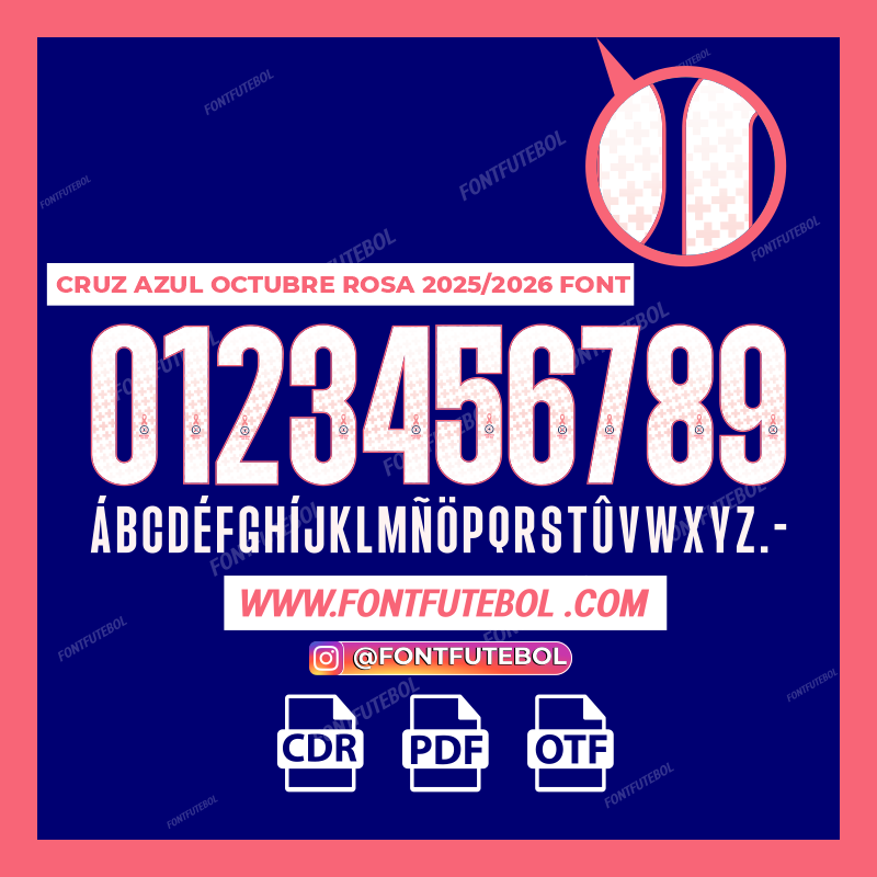 CRUZ AZUL OCTUBRE ROSA 2025/2026 FONT