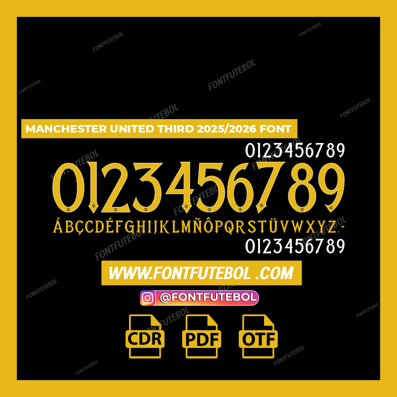 MANCHESTER UNITED THIRD 2025/2026 FONT