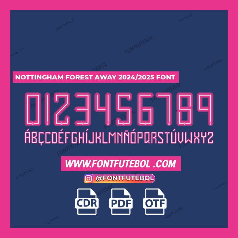 NOTTINGHAM FOREST AWAY 2024/2025 FONT