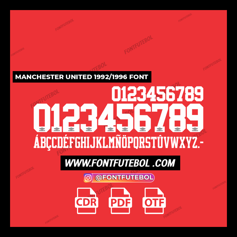MANCHESTER UNITED 1992/1996 FONT
