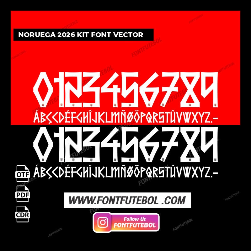 NORUEGA 2026 WORLD CUP KIT FONT