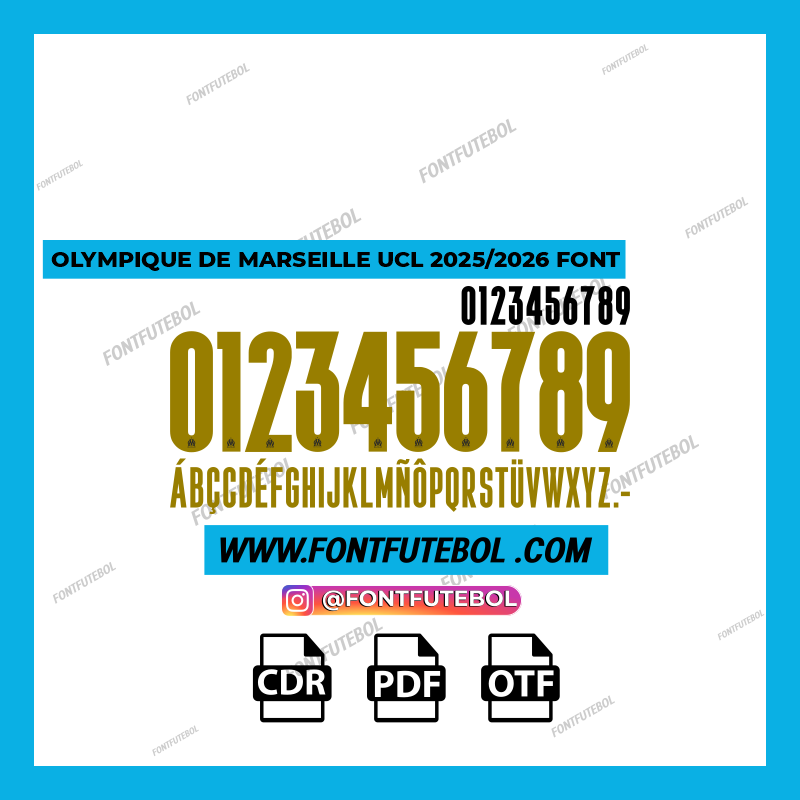 OLYMPIQUE DE MARSEILLE UCL 2025/2026 FONT