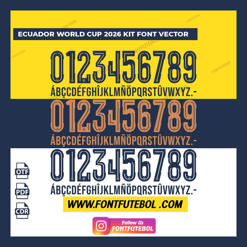 ECUADOR WORLD CUP 2026 KIT FONT
