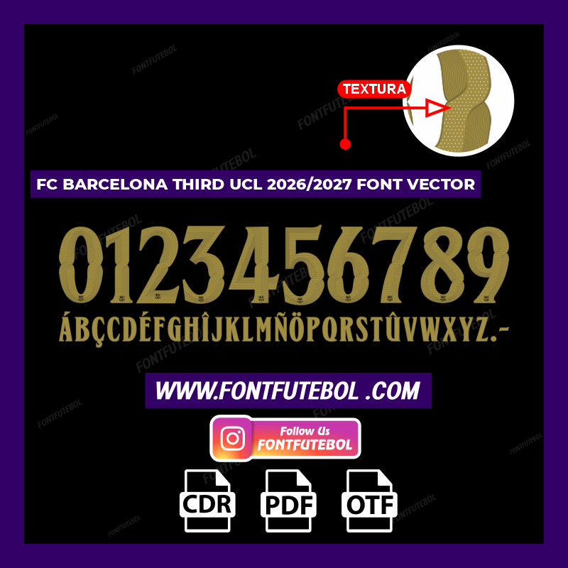 FC BARCELONA THIRD UCL 2026/2027 FONT VECTOR