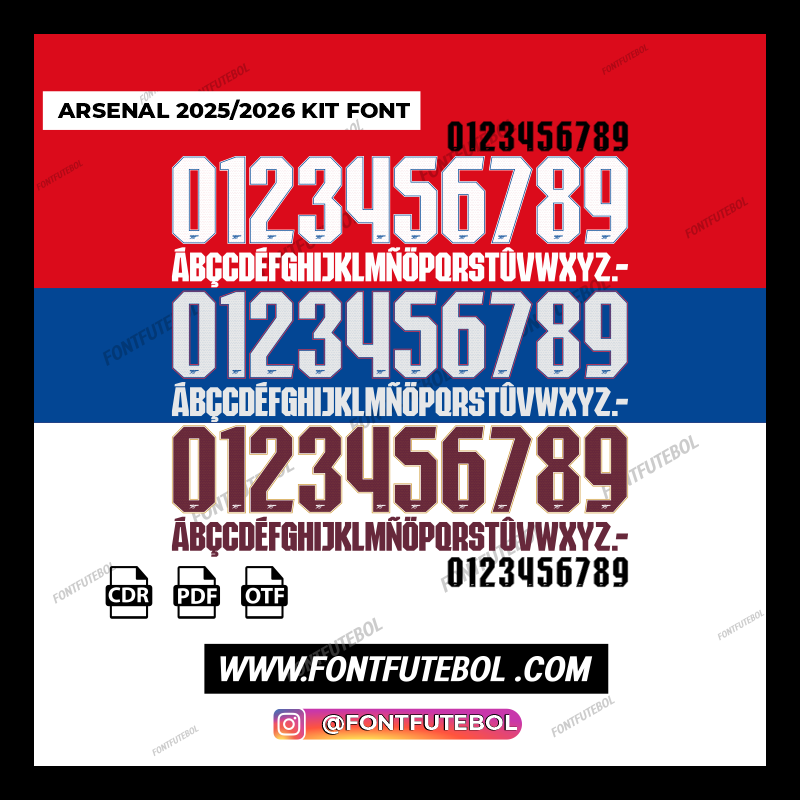 ARSENAL 2025/2026 KIT FONT