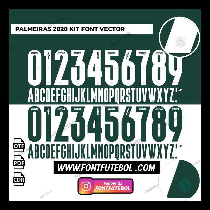 PALMEIRAS 2020 KIT FONT VECTOR