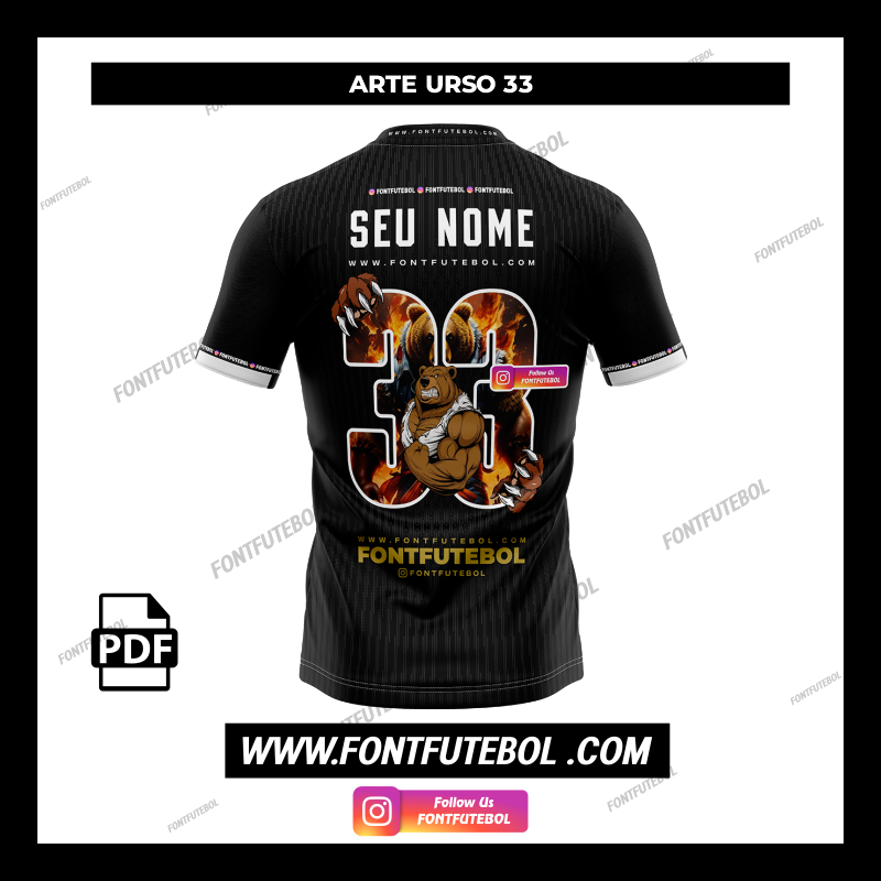 ARTE URSO NÚMERO 77 / 22 / 33 FONT VECTOR