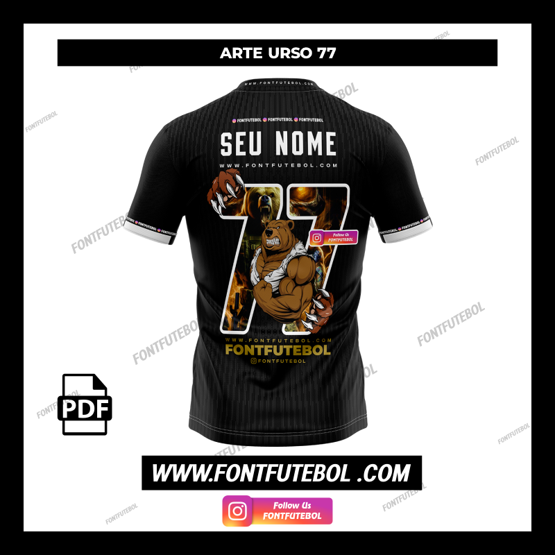 ARTE URSO NÚMERO 77 / 22 / 33 FONT VECTOR