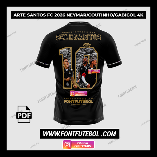ARTE SANTOS FC 2026/2027 NEYMAR/COUTINHO/GABIGOL 4K