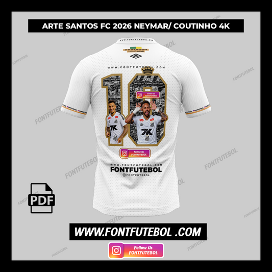 ARTE SANTOS FC 2026/2027 NEYMAR/COUTINHO/GABIGOL 4K