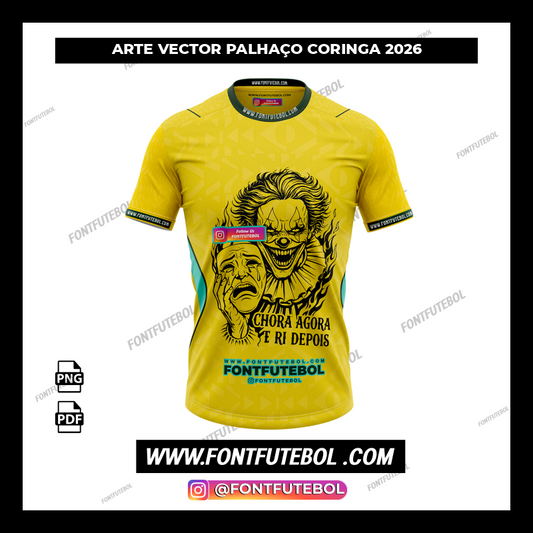 ARTE VECTOR PALHAÇO CORINGA BRASIL 2026