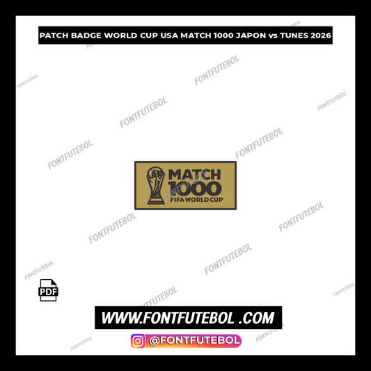 PATCH BADGE WORLD CUP USA MATCH 1000 JAPAN vs  TUNISIA 2026