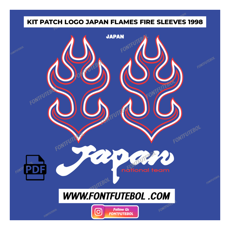 KIT PATCH LOGO JAPON  FLAMES FIRE SLEEVES 1998