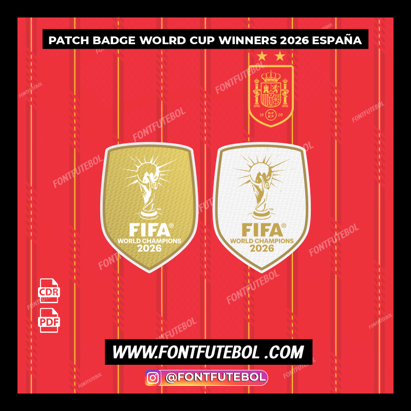 PATCH BADGE FIFA WOLRD CUP WINNERS 2026 ESPAÑA VECTOR