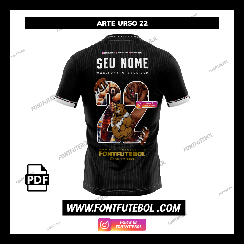 ARTE URSO NÚMERO 77 / 22 / 33 FONT VECTOR