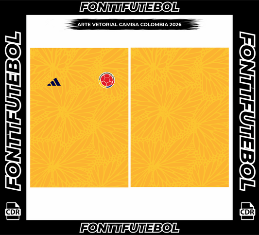 ARTE VETORIAL CAMISA COLOMBIA 2026