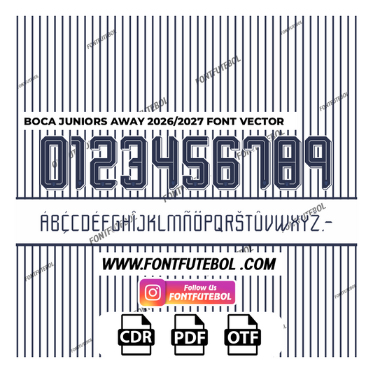 BOCA JUNIORS AWAY 2026/2027 FONT VECTOR
