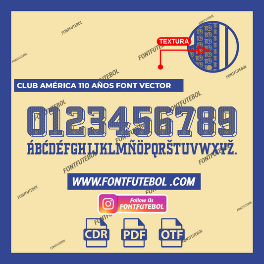 CLUB AMÉRICA 110 AÑOS 2026 FONT VECTOR