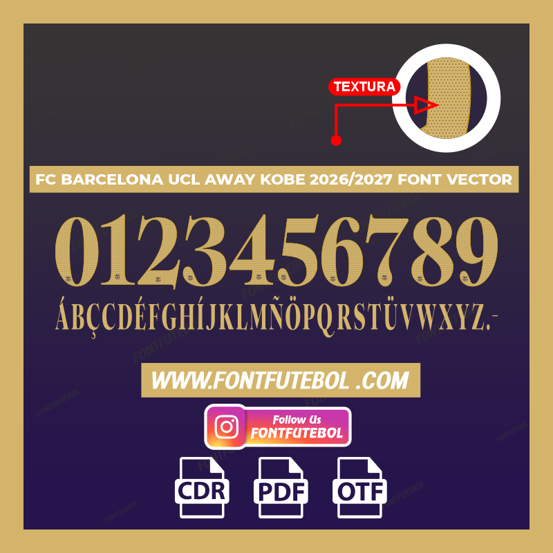 FC BARCELONA UCL AWAY KOBE 2026/2027 FONT VECTOR