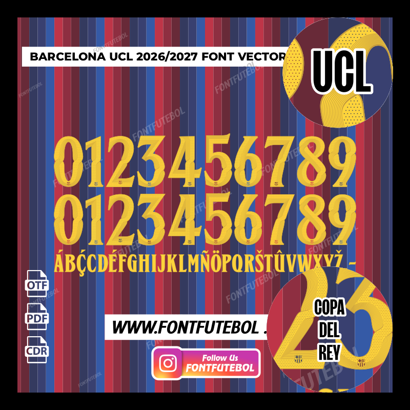 FONT BARCELONA UCL 2026/2027 FONT VECTOR